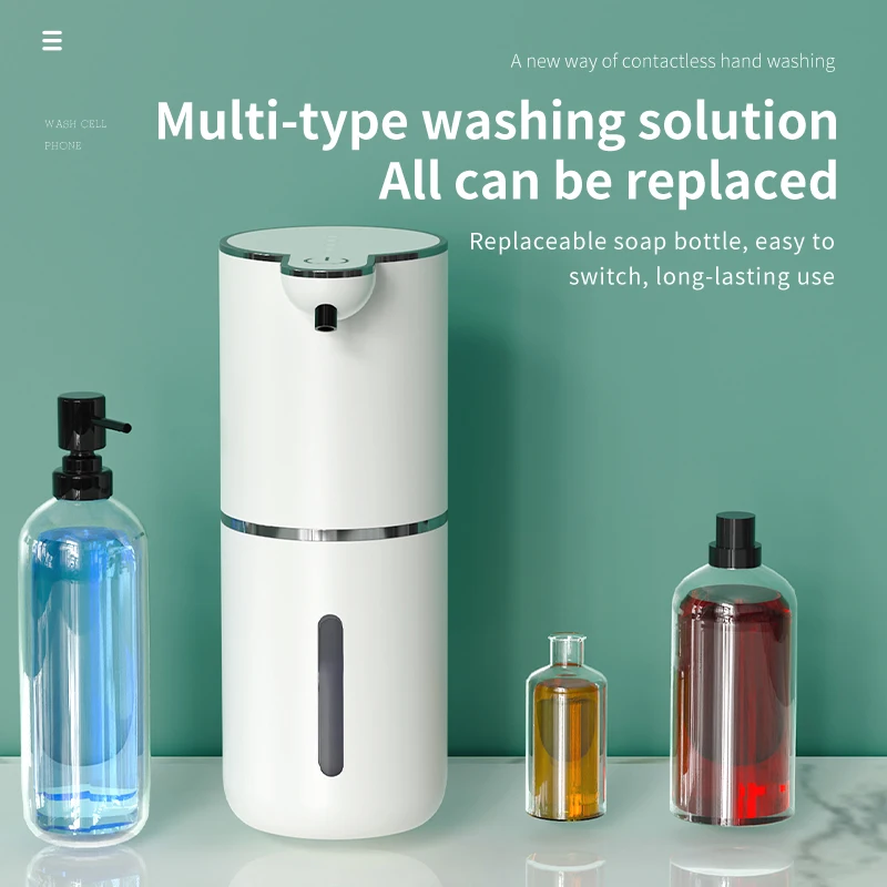 HOMEFISH Electric Soap Dispenser 380ml Automatic Foam Induction Hand Washing Liquid Dispenser Rechargeable Foam Machine