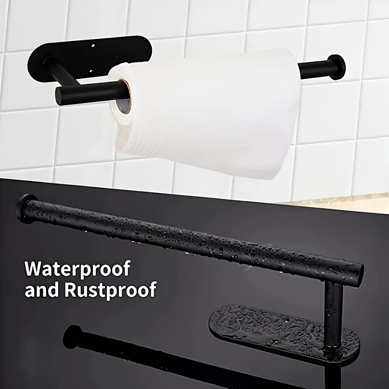 Description Picture 5 of itemPunch-free Paper Towel Holder Metal Rack Kitchen Rag Storage Rack Wall-mounted Paper Towel Holder Under Cabinet