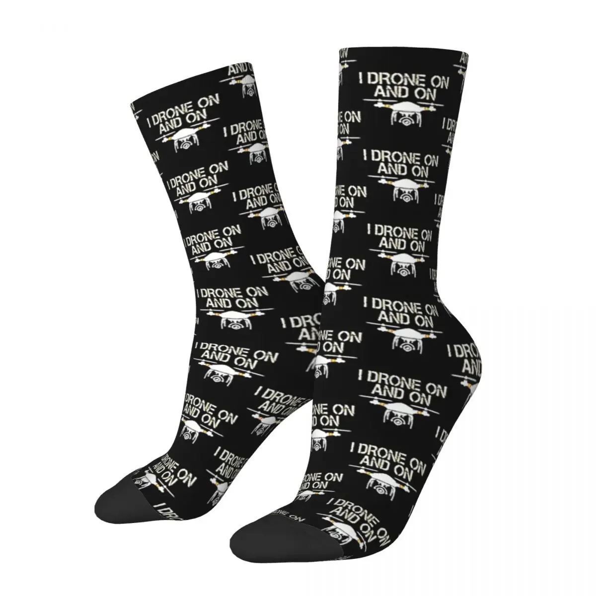 

Funny Drone - I Drone And On Socks Harajuku Super Soft Stockings All Season Long Socks Accessories for Man's Woman's Gifts