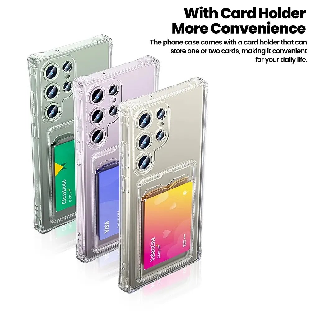Toocki Transparent Shockproof Wallet Phone Case with Silicone Cover