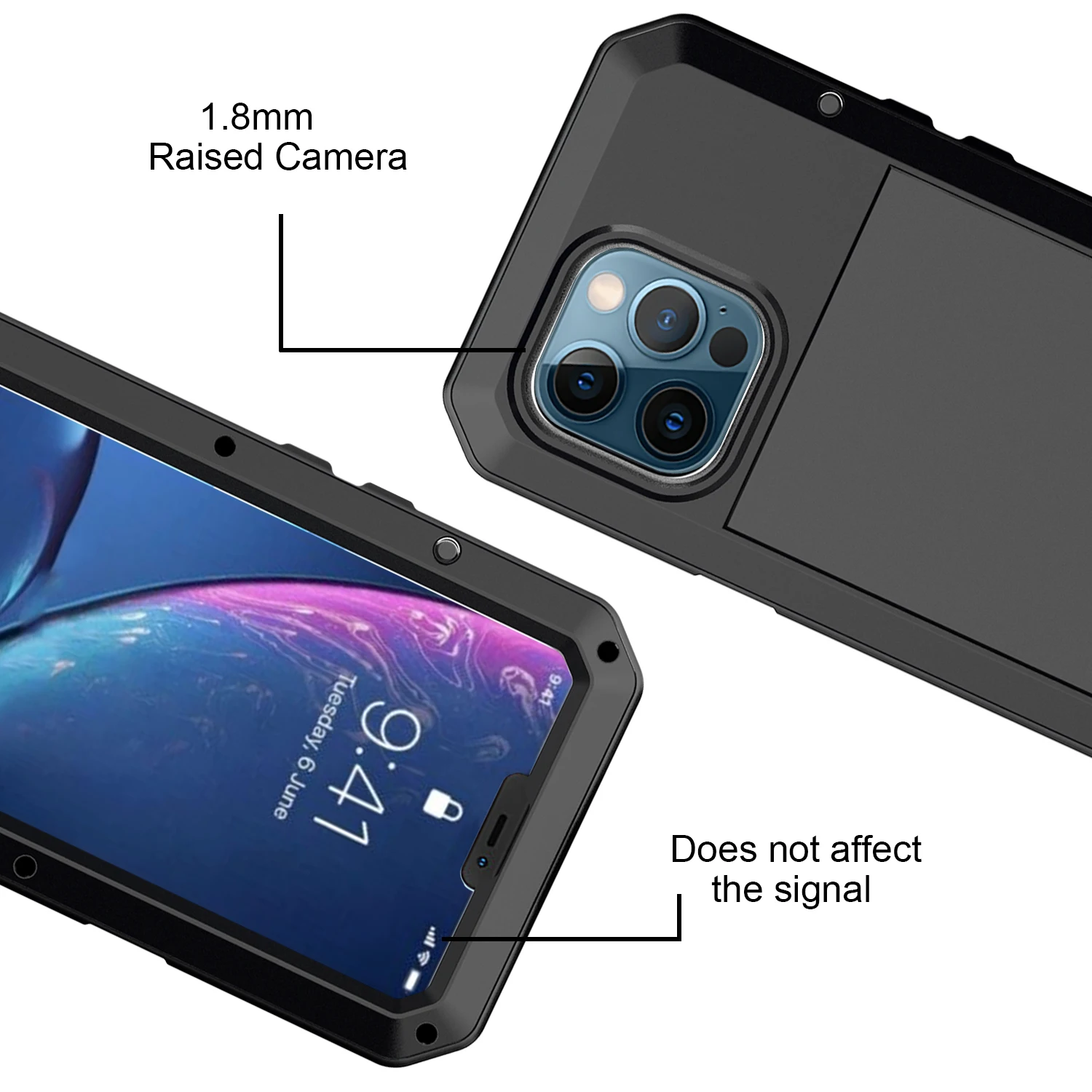 Heavy-Duty Protective Armor Metal Aluminum Shell Shockproof Case