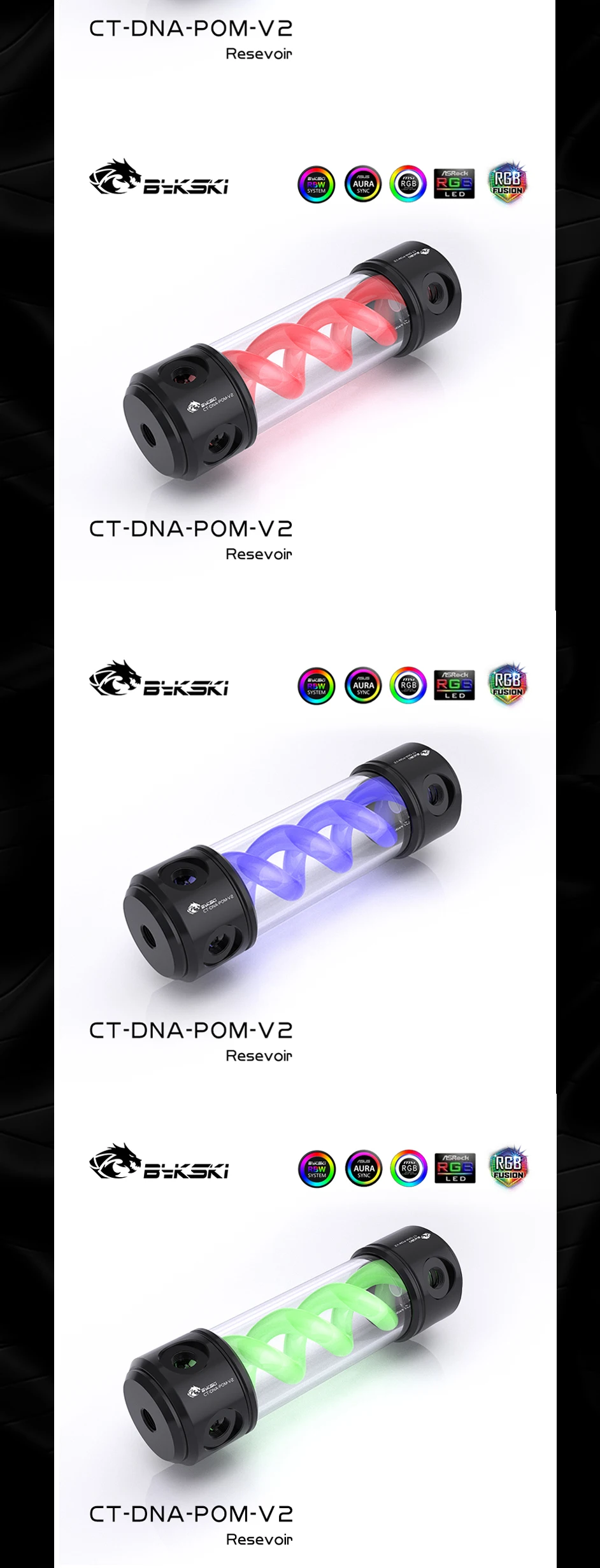 POM, refrigerar de água do PC, RGB,