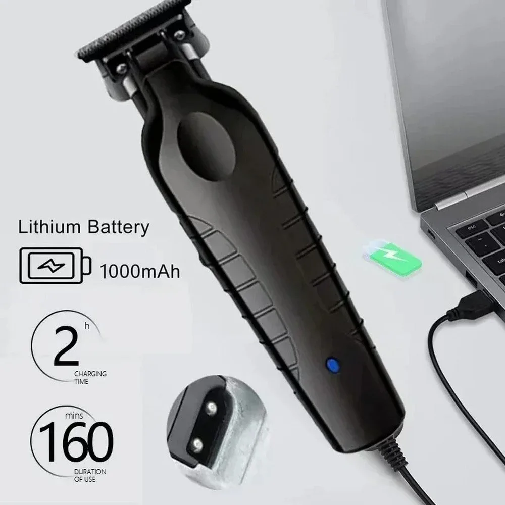 2299 Barber Cordless Hair Trimmer 0mm Zero Gapped Carving Clipper Detailer Professional Electric Finish Cutting Machine 4