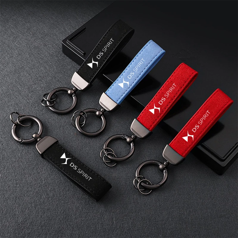 

Metal Car Styling Keychain Suede Key Rings Auto Styling Accessories For DS SPIRIT DS3 DS4 DS4S DS5 5LS DS6 DS7 WILD RUBIS