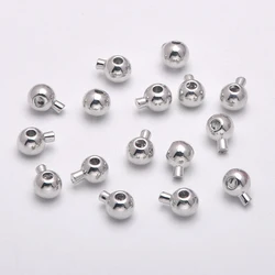 Premium Brass Crimp Beads - Rondelle Spacer Charms (Dull silver round)