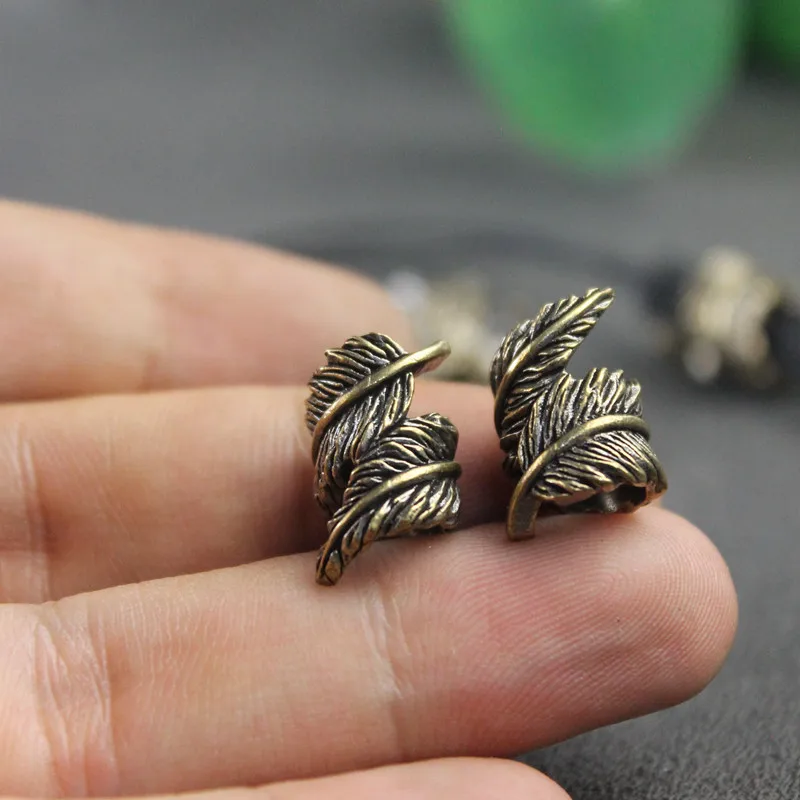 Plume Brass Knife Beads EDC Outdoor DIY Paracord Woven Bracelet Accessories Lanyard Pendants Umbrella Rope Flashlight Hangings