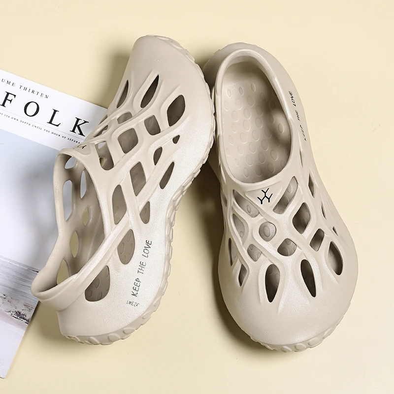 Summer Men Sandals Light EVA Men's Casual Shoes Hole Shoes ClogsLovers Home Garden Outdoor Male Beach Flat Slippers Big Size