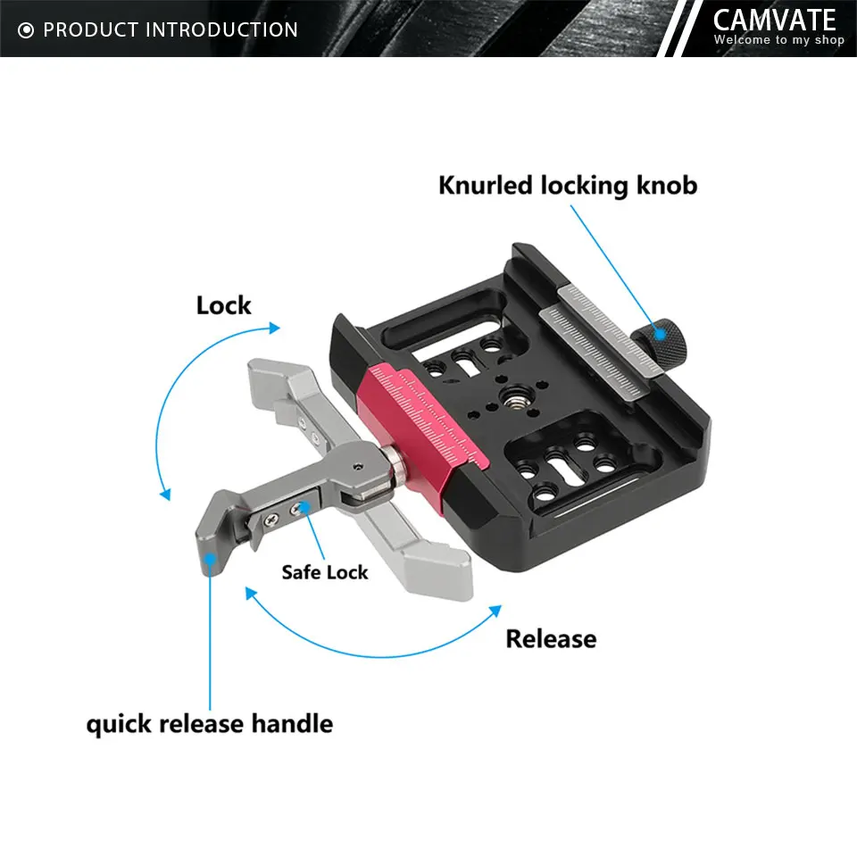 Arca-type Quick Release Clamp Manfrotto Baseplate For DSLR Camera Cage, Gimbal a