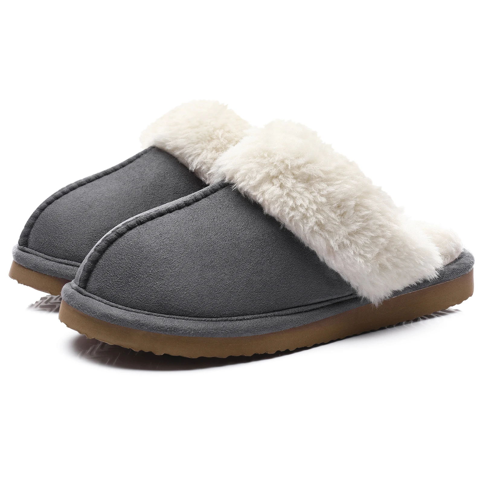

Pallene Winter Fur Slippers Women Men New Fashion Indoor Warm Cozy Fuzzy Flats Slides Warm Home Short Plush Slippers Suede Mules