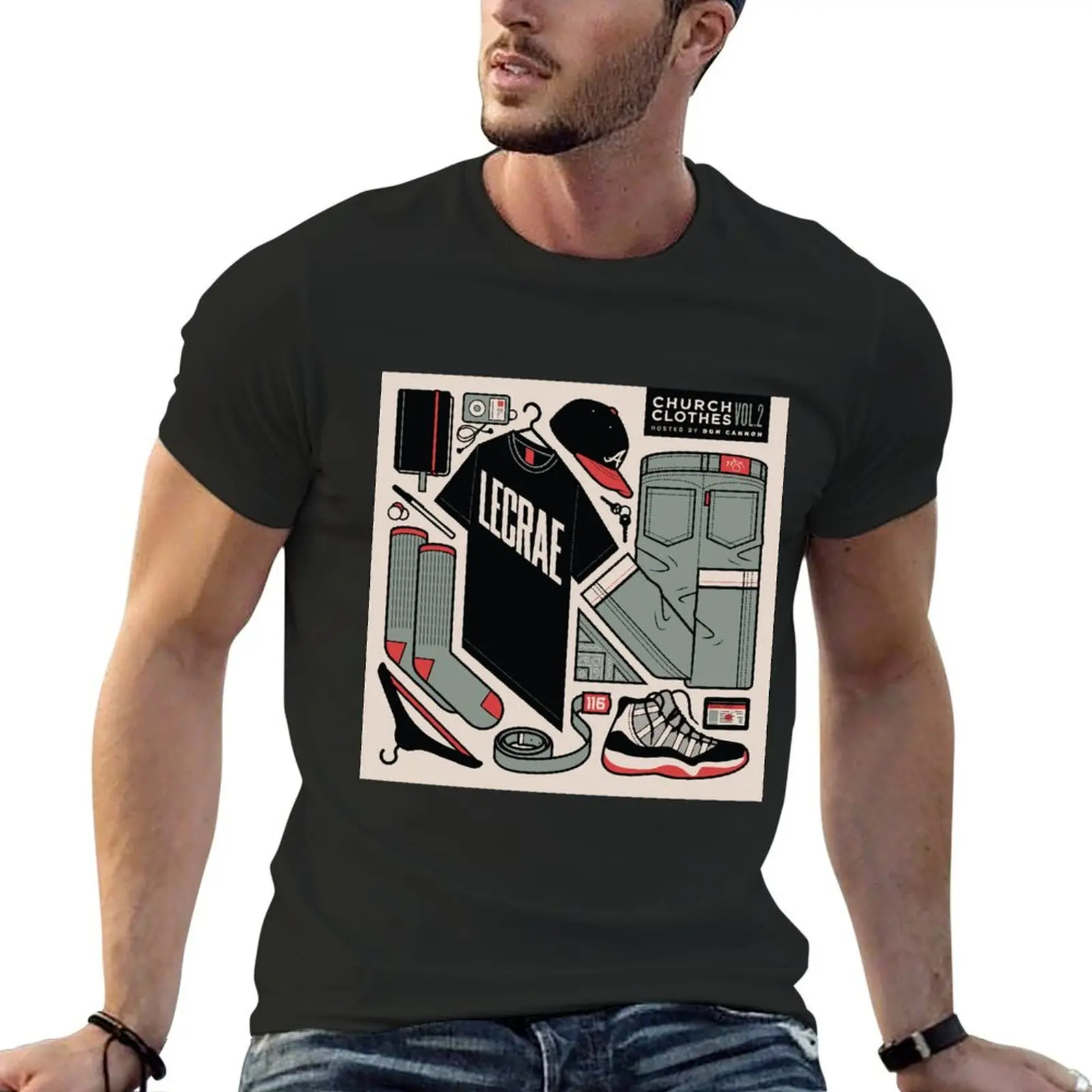 

LeCrae church clothes volume 2 T-shirt heavyweights korean fashion summer clothes oversized fruit of the loom mens t shirts