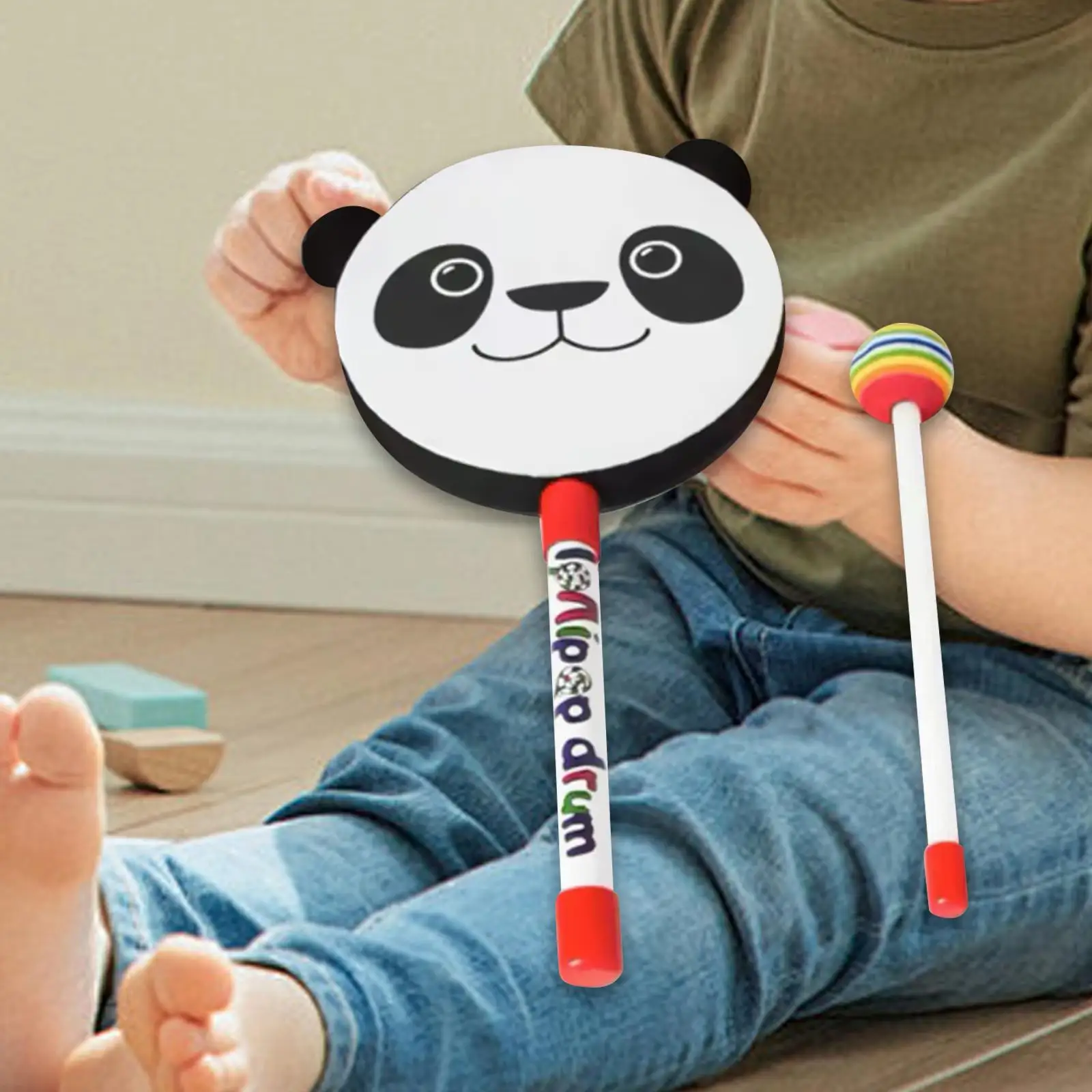 Kids hand drum cartoon sensory development toys music educational toy with mallet for birthday gift children home boys and girls