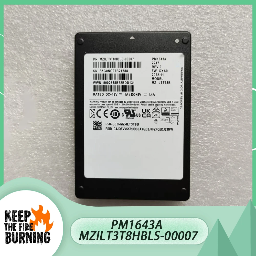 

For SAMSUNG PM1643A 3.84T 2.5'' SAS SSD MZILT3T8HBLS-00007 Solid State Drive