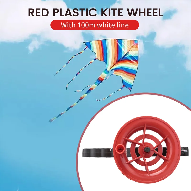 100M Twisted String Line Red Wheel Kite Reel Winder 5