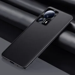 Luxury PU Leather Matte Silicone Full Protection Phone Case for Xiaomi Mi Civi 2 (Black)