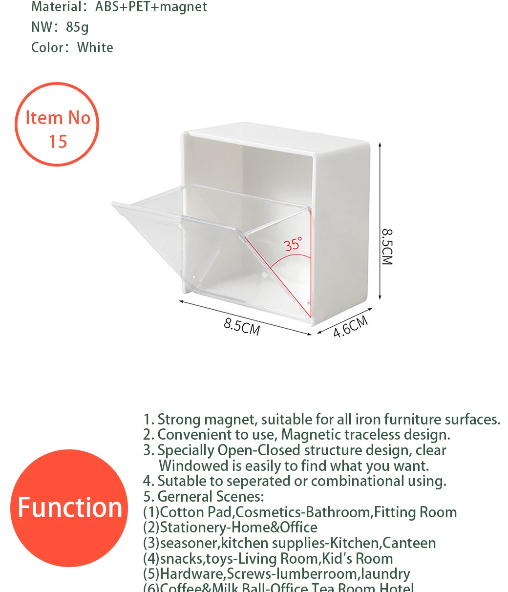 Description Picture 3 of itemMulti-Functional And Lightweight Design, Transparent And Openable, Thickened Magnetic Acrylic Storage Box, Convenient Storage