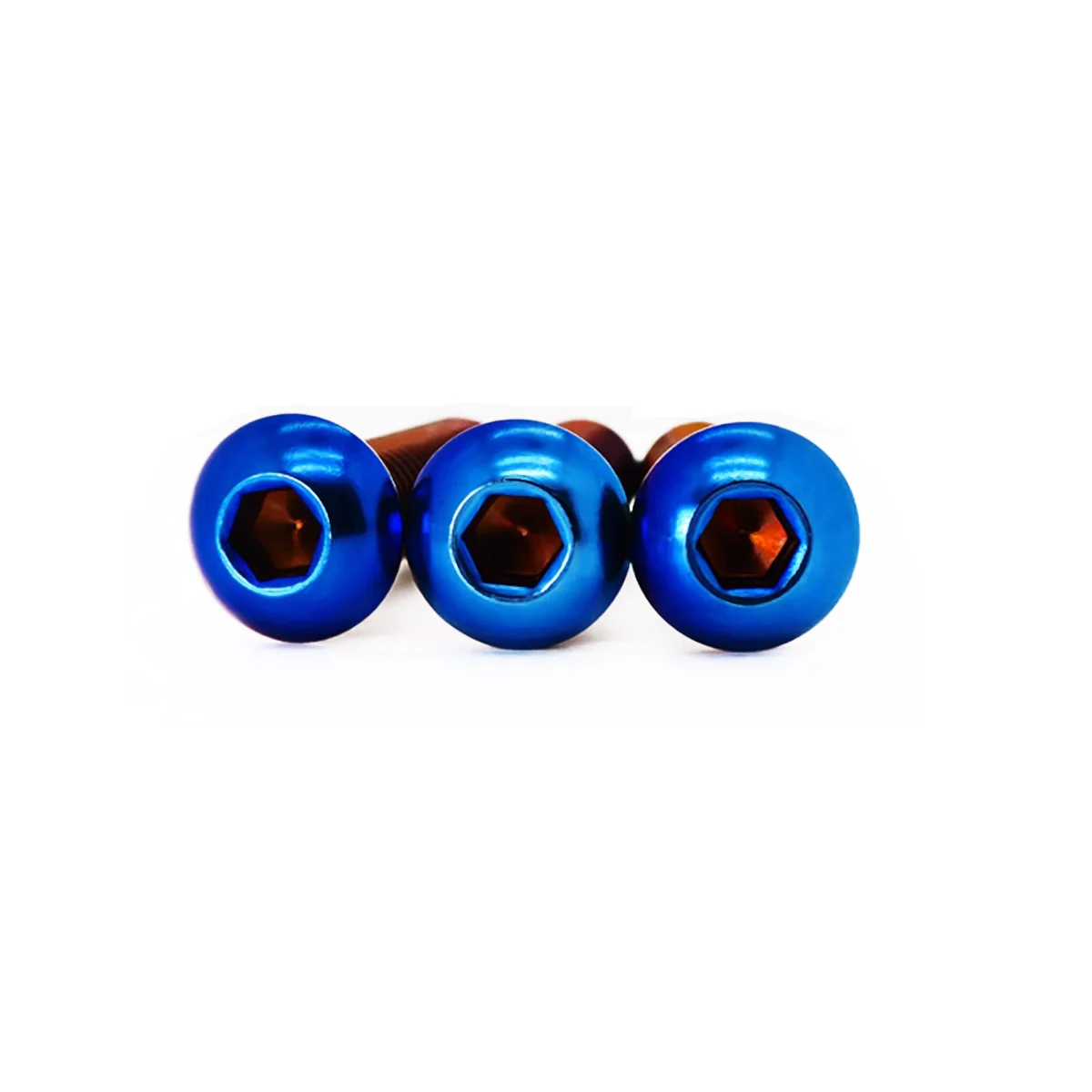 304 Stainless Steel Mushroom Head Hexagonal Burnt Titanium Screw / Titanium Blue Half Round Head Bolt M4-M8