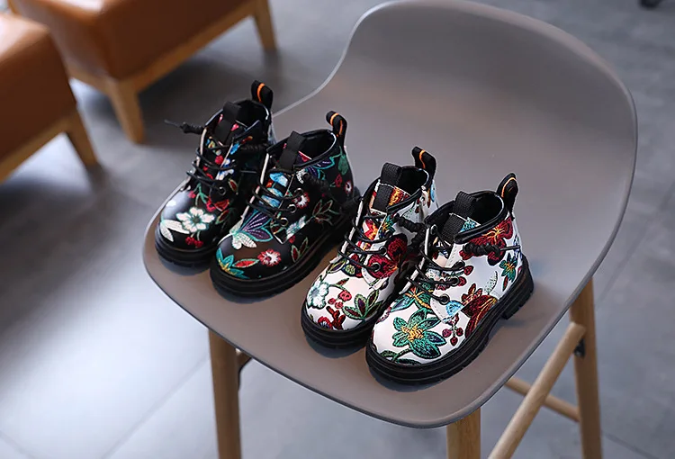 Children's Boys Girls Spring Autumn Print Kids British Style Casual Boots Soft Non-slip Wear-resistant Kid's Shoes_voghion.com