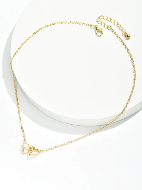 Shelly Tiny Cute Double Hollow Heart Necklace 4