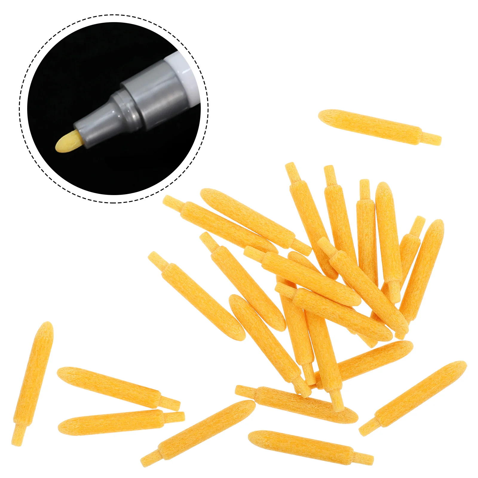 

25 Pcs Acrylic Paint Pointy Pen Refill Points for Pens Refillable Markers Polyester Chemical Fiber Perfect 10