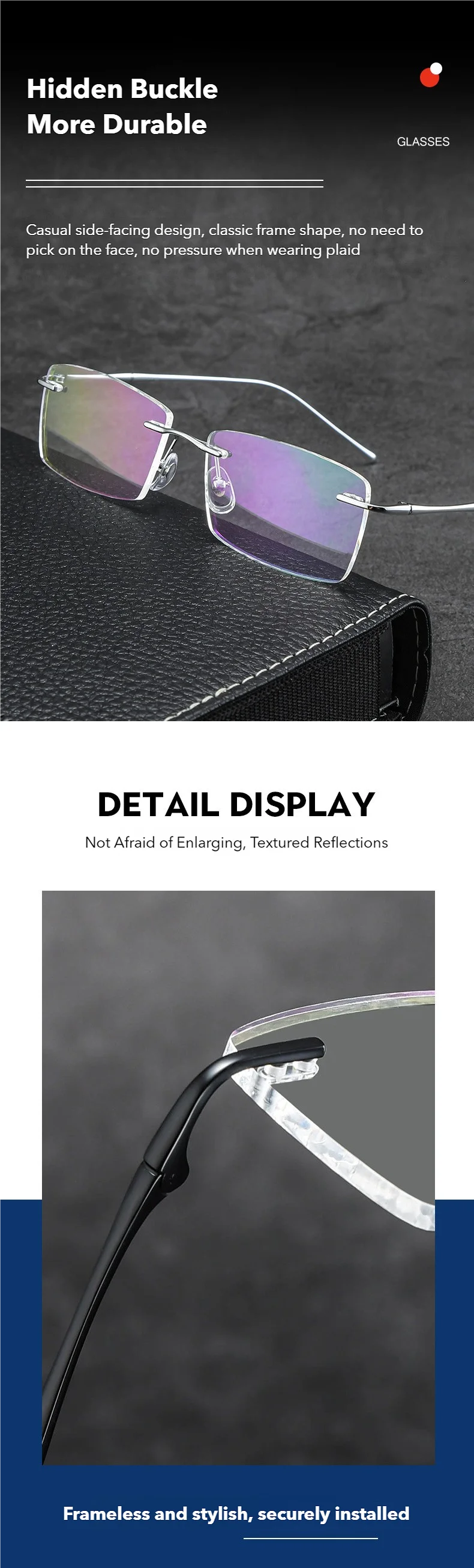 Photochromic Reading Glasses - Ultra-Light Titanium Myopia Eyewear With Blue Light Filter