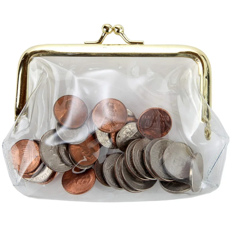 Mini Money Bags Bus Card Iron Mouth Clip Credit ID Card Small Wallet Holder Transparent Coin Purse Change Purse
