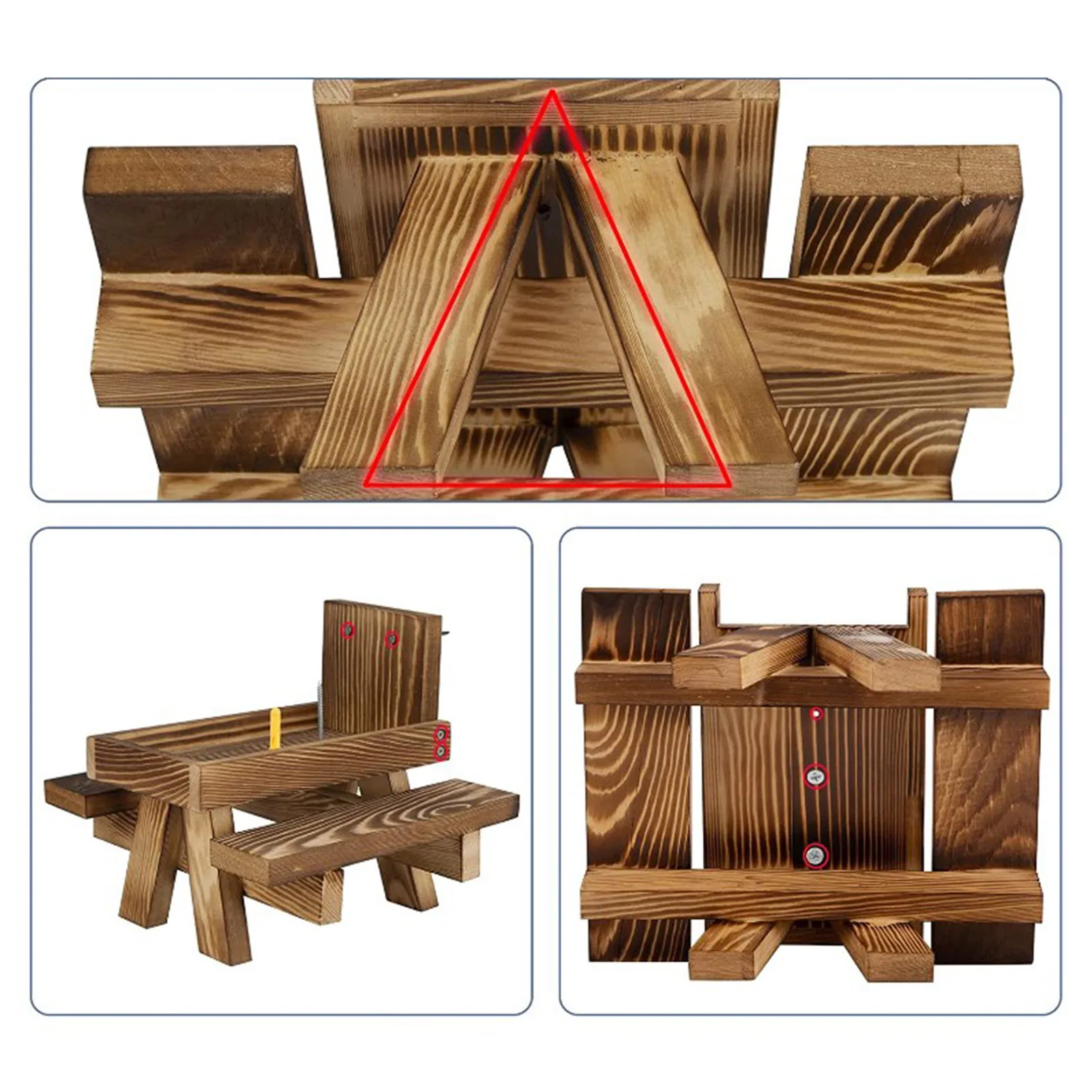 Squirrel Picnic Table Squirrels Feeder With Corn Cobs Holder Natural Squirrel Bench Feeder With Corn Cobs Holder For Backyard,squirrel feeder