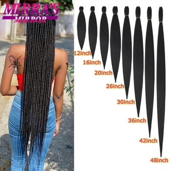Braiding Hair Pre Stretched 48" Long Braiding Hair Extensions Professional Soft Synthetic Braiding Hair Hot Water Setting Hair 1