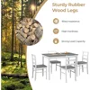 Dining Table Set for 4, Farmhouse Solid Wood Dinette Set w/Rubber Wood Legs, Mid-Century Modern Dining Table and Chairs 4