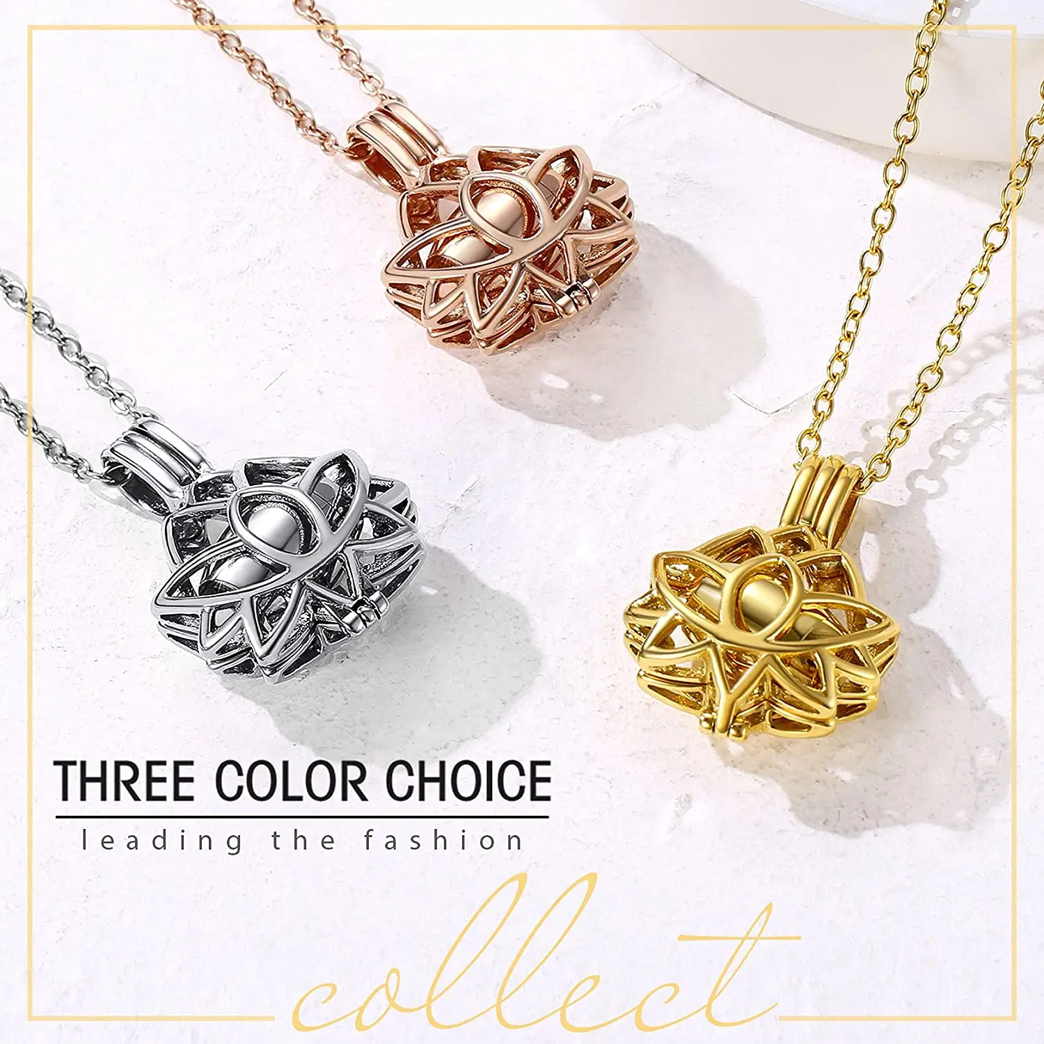 

GOLDCHIC Lotus Urn Necklace for Ashes for Men Women,Stainless Steel Keepsake Waterproof Cremation Jewellery, Memorial Gifts