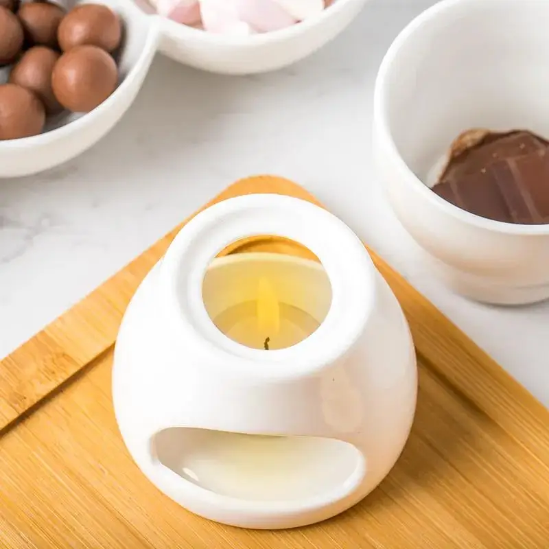Creative Mini Ceramic Chocolate Fondue Premium Porcelain Chocolate Cheese Melting Pot Household Tool Kitchen Accessories