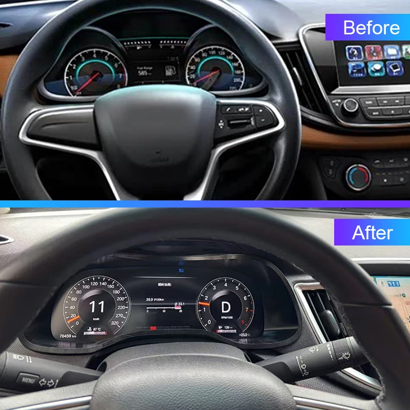 Panel de Instrumentos Digital KD para Chevrolet Cavalier 2016-2019, Pantalla LCD Digital de 12.3 Pulgadas con CarPlay, Android Auto y GPS 3