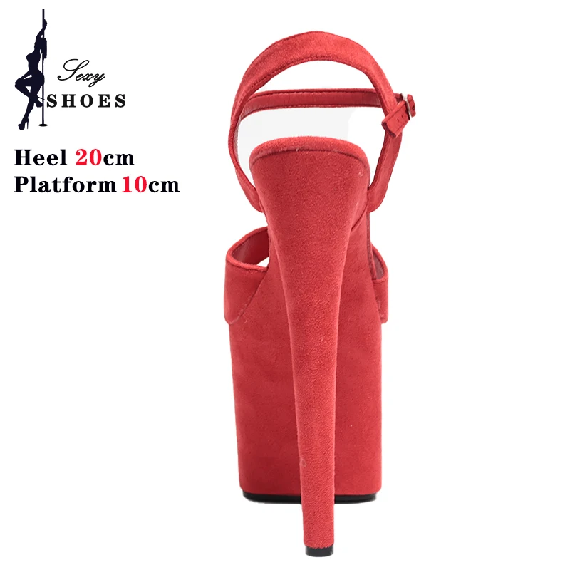 2026 Summer Sexy Platform Sandals Women 8Inches/20cm Suede Sandals Peep Toe Pole Dance Shoes Stripper Heels Nightclub  Stiletto