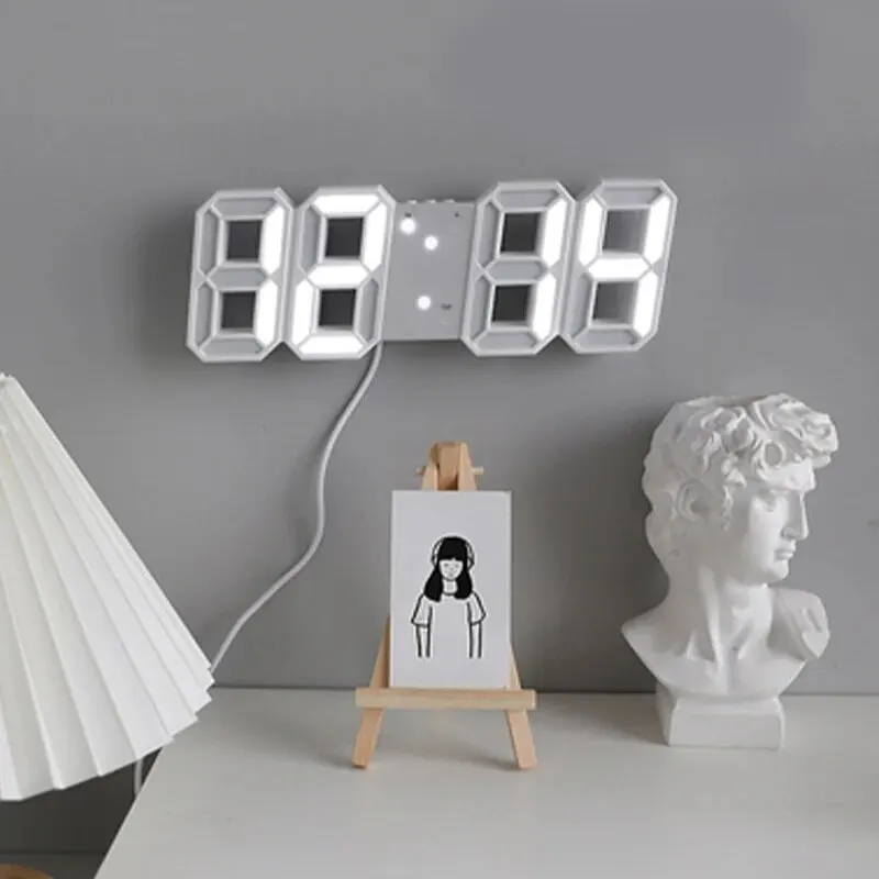 Digital Clock 3D Simple Desktop Decoration Living Room Bedroom Study Room Wall LED led digital clock,3d number wall clock,3d wall clock