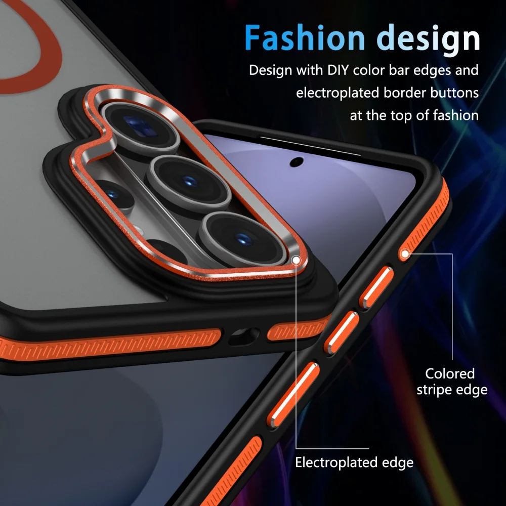 Bicolor Matte Clear Magnetic Shockproof Phone Case