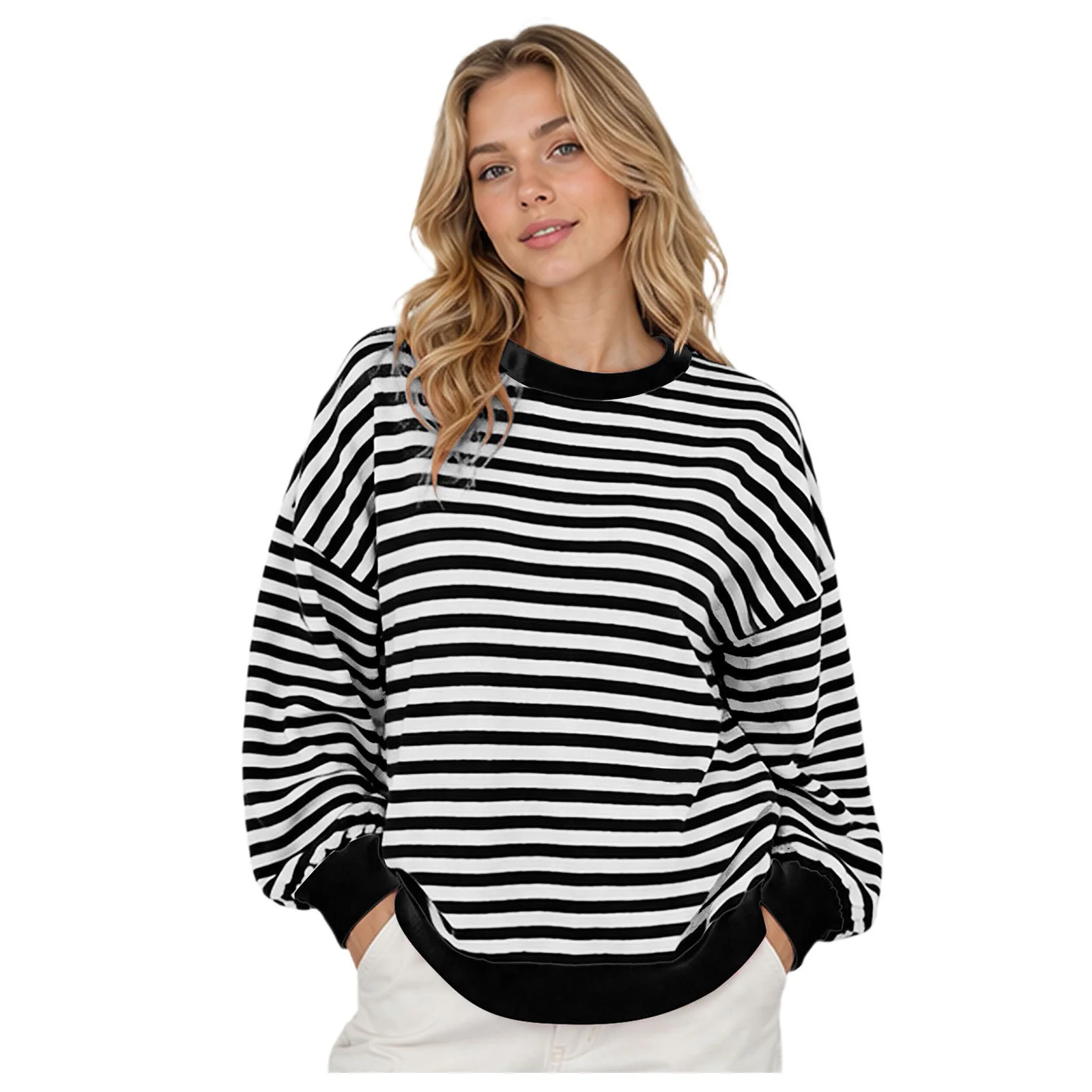Women's Open Back Sweater Long Sleeve Crew Neck Color Block Casual Hollow Out Knit Pullover Top Junior Sweatshirts Plain