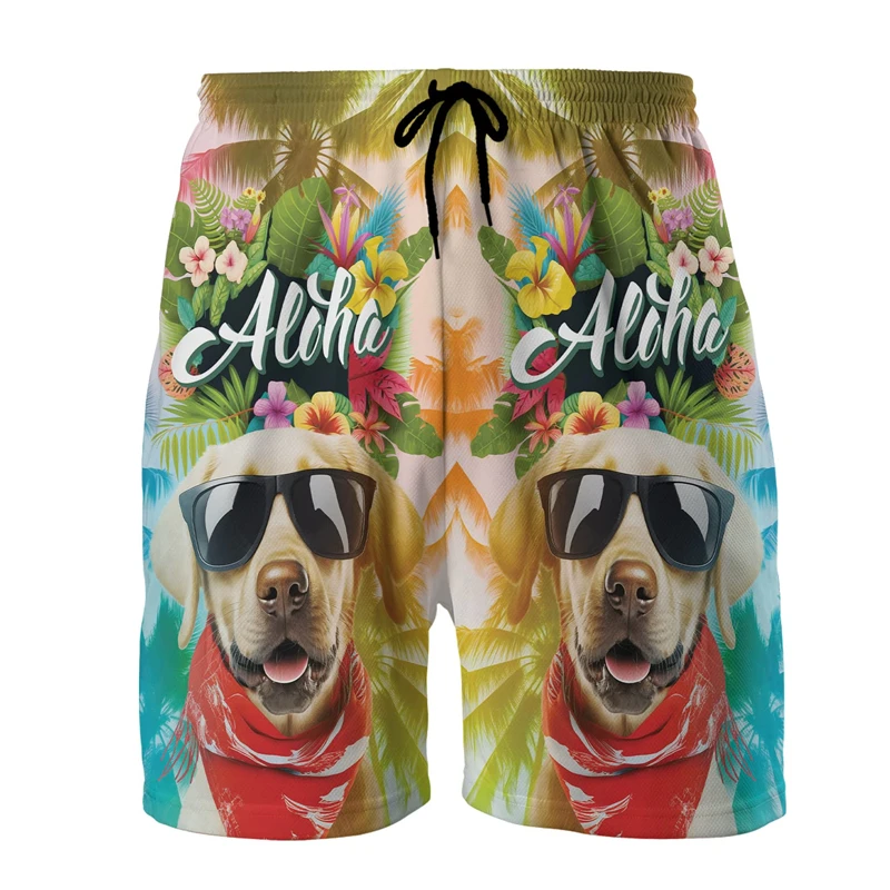 

Cute Labrador Graphic Short Pants For Men Clothes Hawaiian Boy Beach Shorts Aloha Male Trunks Pet Dog Trousers Male Boardshorts
