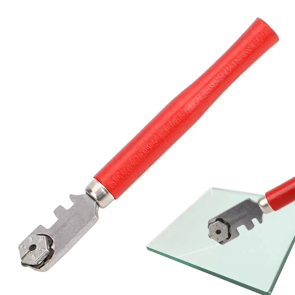 Portable Glass Cutter Professional Glass Tile Cutter Wooden Handle Tool For DIY Tile Mirror Craft Cutting Hand Tools 130mm glass cutter,tile glass cutter,tile cutting tool