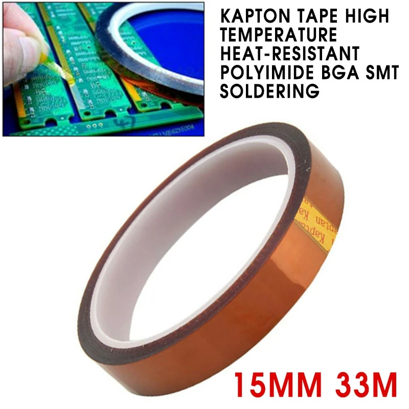 15mm 33M Kapton Tape High Temperature Heat-Resistant Polyimide BGA SMT Soldering 