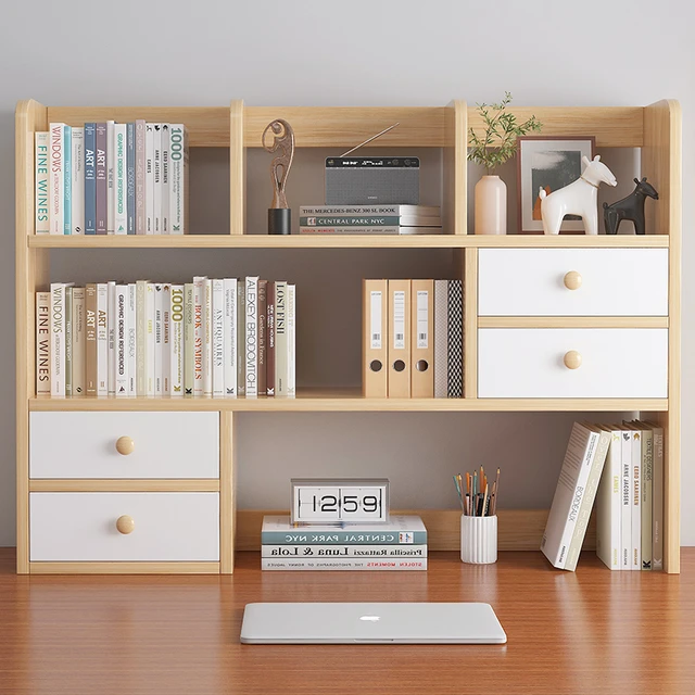 Office Study Iron Wood with Storage Bookshelf Student Study Desk