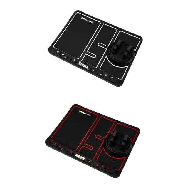 Fit for Vehicles Anti-slip Mat Pad Phone Holder Car Interior Multifunctional Decoration Sticker PVC Rotatable Navigation Bracket