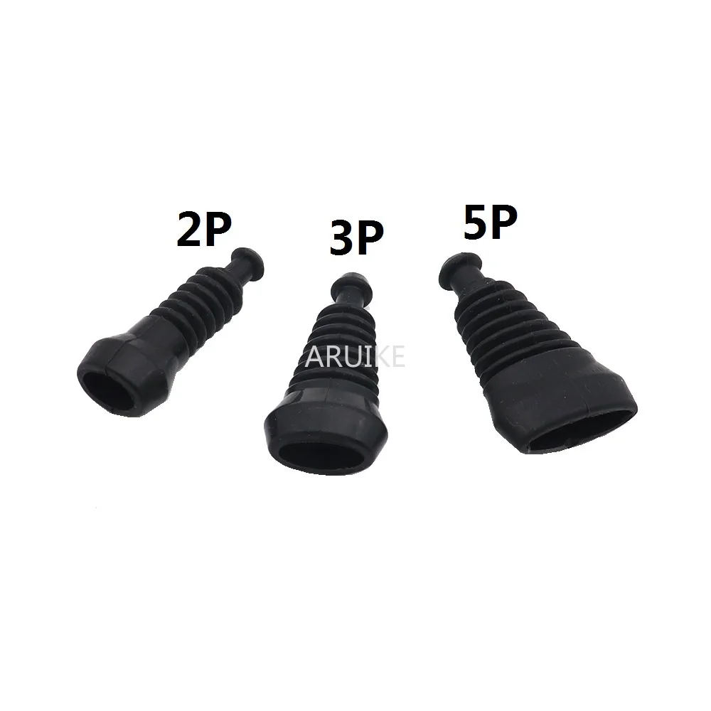 5Set 2Pin 3Pin 5Pin Connettore Superseal Tappo Coperchio Stivale In Gomma Nera Per Connettori Tyco Amp Serie 1.5 1.8