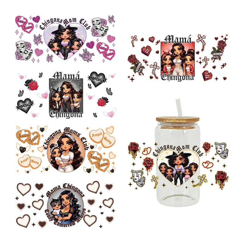 UV DTF Transfer Sticker Little Girl For The 16oz Libbey Glasses Wraps Bottles Cup Can DIY Waterproof Decals D15653