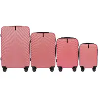 Wings SWAN - Ensemble de 4 valises rose sale, ensemble de voyage sur roulettes, valises rigides roses (cabine, moyenne, grande, XL) 1