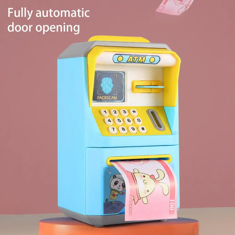 Money Boxes ATM Machine Cash Box Gift For Kids Electronic Piggy Bank Simulated Face Recognition Auto Scroll Paper Banknote 4