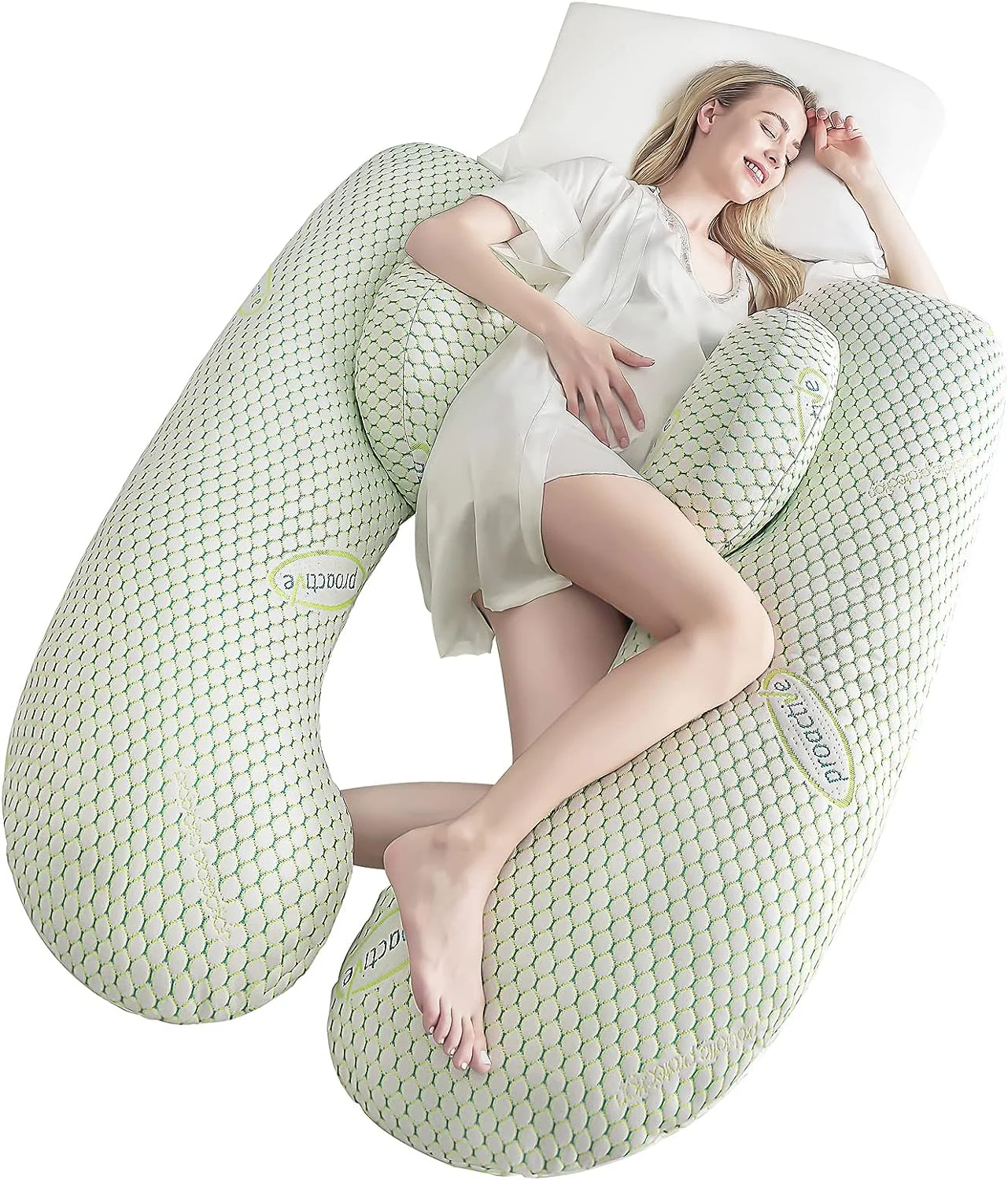 

Maternity Pillow, U-Shape Full Pregnancy Body Pillow, Support for Back, Hips, Legs, Belly for Pregnant Women.（Green）