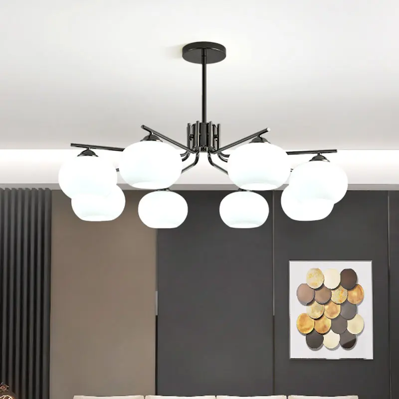 Modern Chrome Chandelier Copper Living Room Pendant Lights Indoor Glass Ceiling Lamp Nordic Led Hanging Lamps for Dining Room