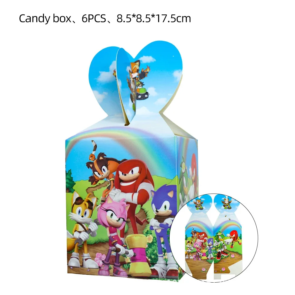 thumbnail image 1 of Decoraciones para fiestas de Sonic the Hedgehog, vajilla de papel para fiestas de cumpleaños infantiles, suministros para adornos para tartas, kit de globos para baby shower, pancarta, 1 of 5