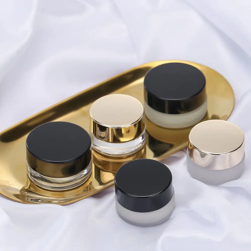 

Black Gold Eye Cream Pots Concealer Mini Lip Balm Makeup Jar Empty Travel Glass Lotion Vials for Skin Care