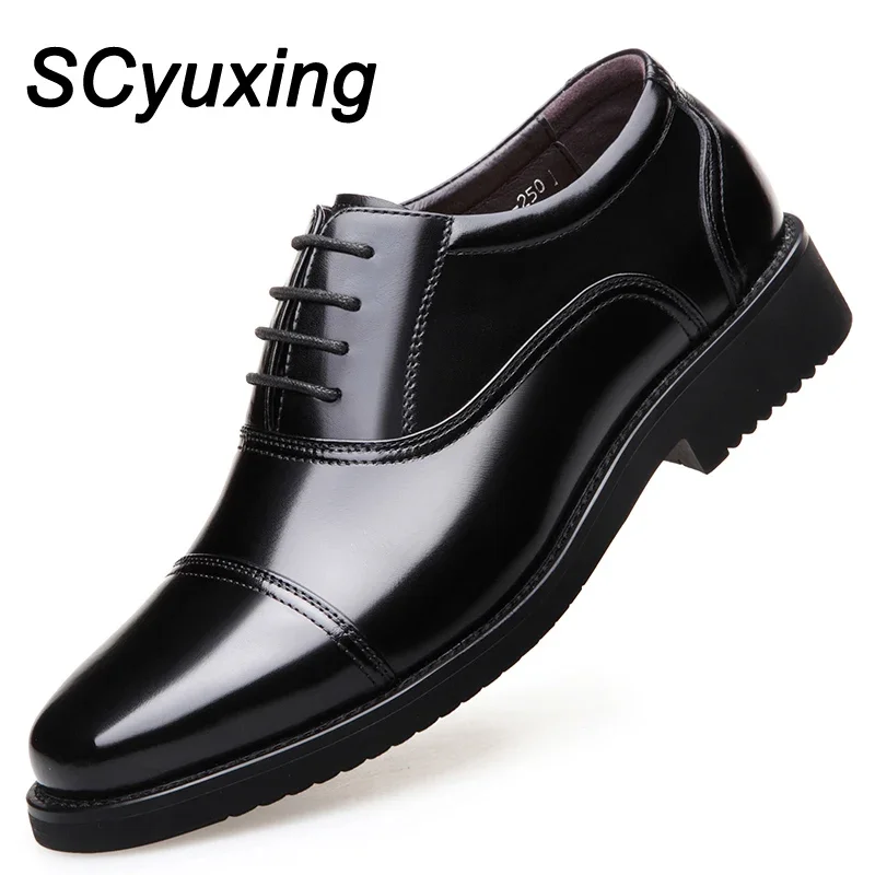 Man Split Leather Shoes Rubber Sole Size 36-45 48 Man Business Office Male Dress