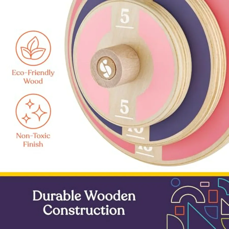 Kids Wooden Workout Play Weights Set - Adjustable Dumbbells Set for Home Gym Equipment, Exercise Workout Set for School or Home